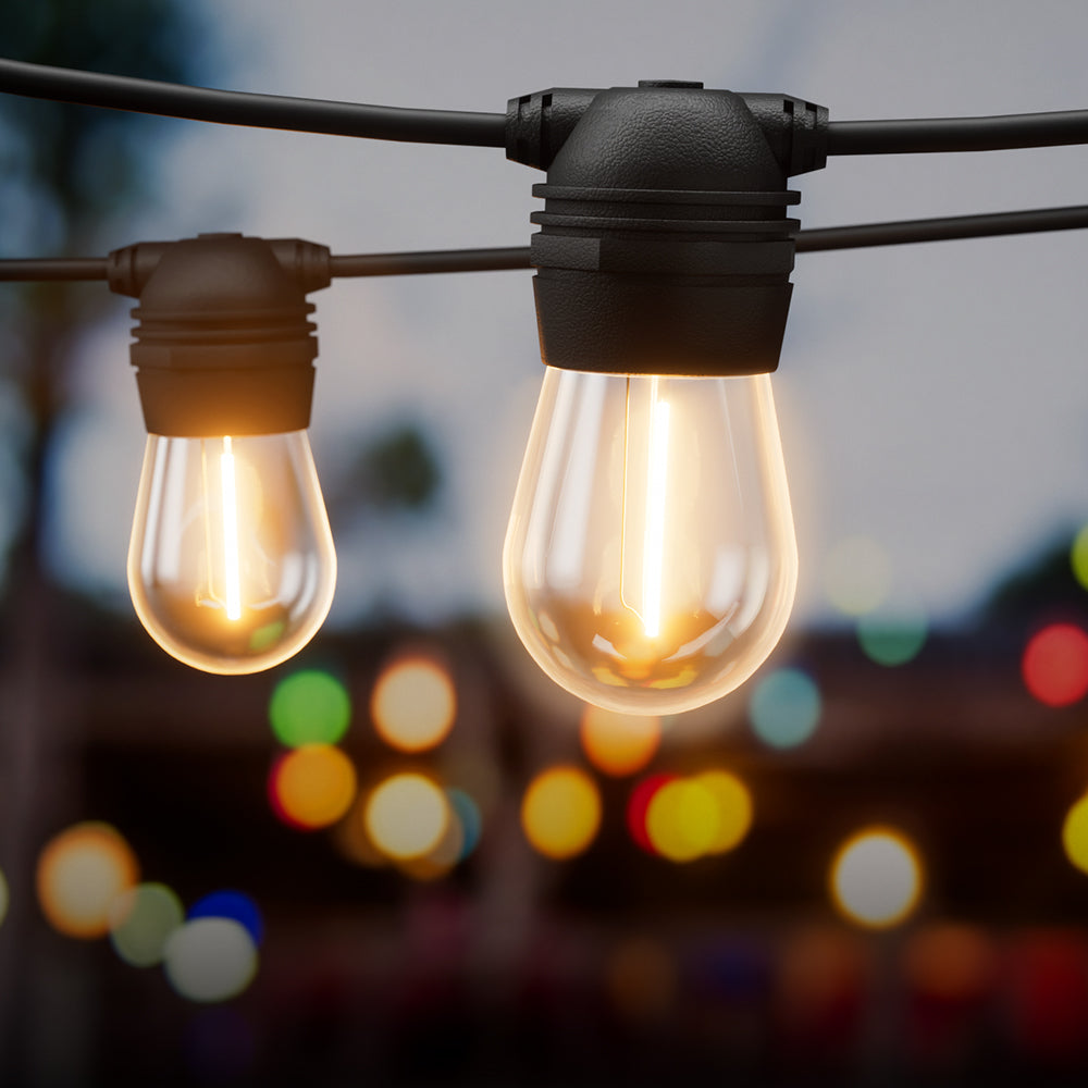 Outdoor string light black - 23M Solar/USB lights – For Christmas, weddings and parties!