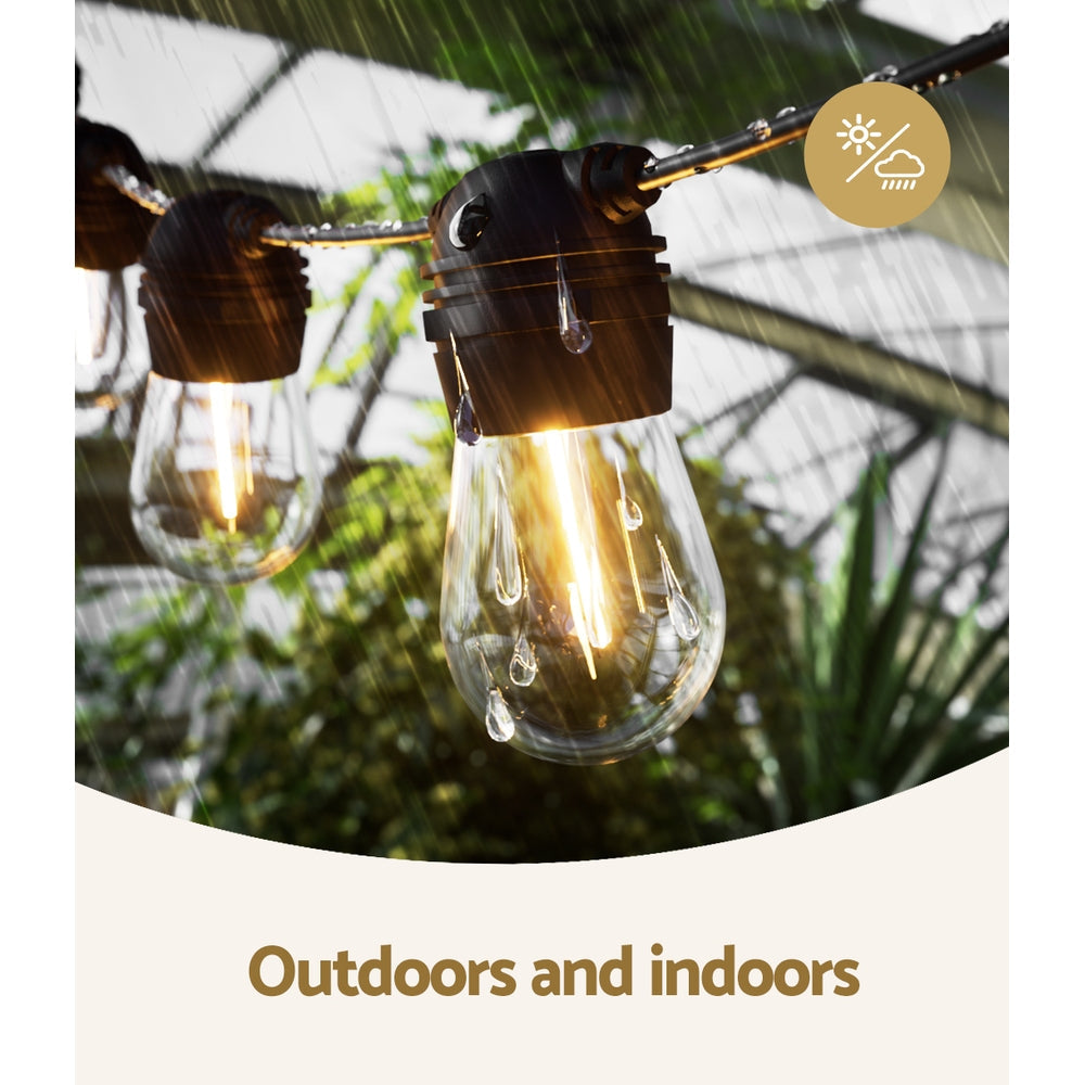 Outdoor string light black - 23M Solar/USB lights – For Christmas, weddings and parties!