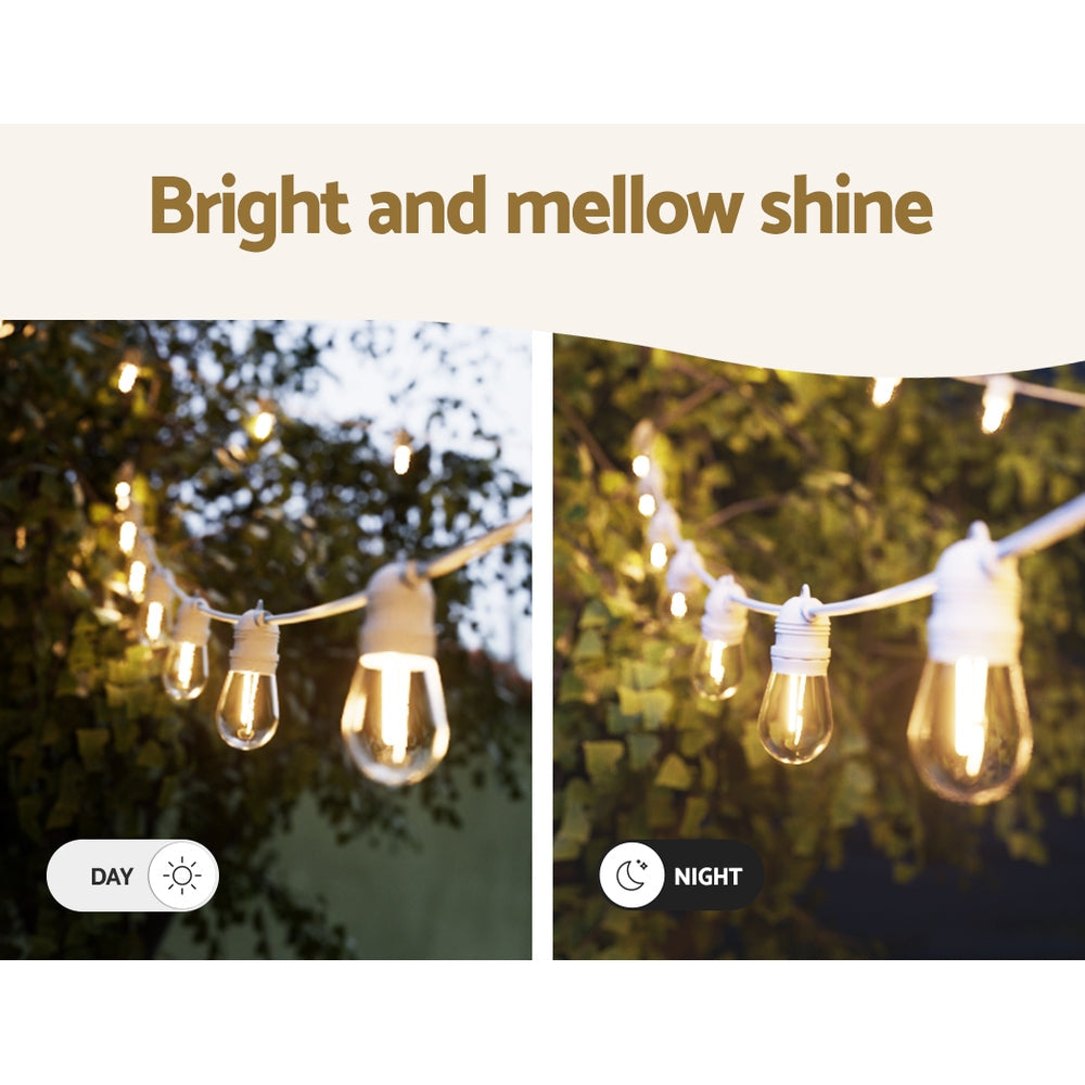 Outdoor string lights white - 14M LED lights – For Christmas, weddings, and parties!