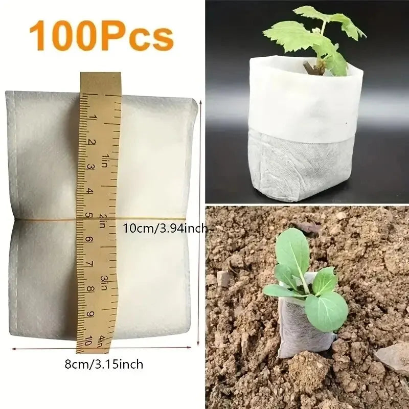 Biodegradable seed nursery bags - 8x10cm - 100pcs