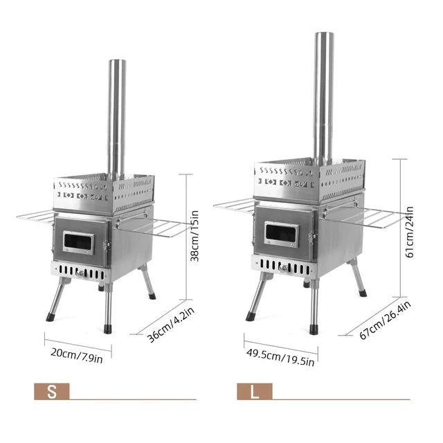 Sauna stove wood - stainless steel